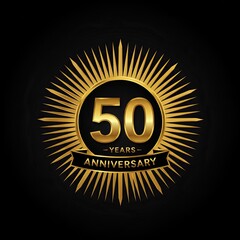 Naklejka premium Golden anniversary celebration design for 50 years of achievement and commemoration