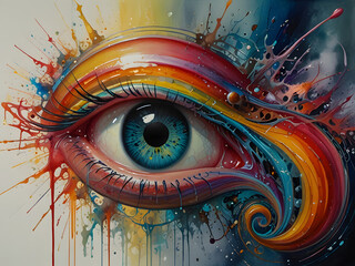 Abstract Colorful Eye Art Design