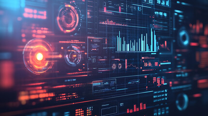 Obraz premium An AI powered system optimizing personal finance by analyzing real time spending patterns and investment opportunities, futuristic AI-driven financial management platform, FinTech style