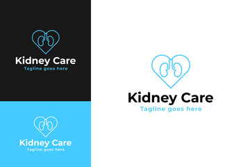 Kidney care logo design template vector symbol illustration