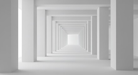 Obraz premium Endless perspective: monochromatic architectural corridor with diminishing columns