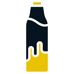 Malik Bottle, Black and Yellow Design Malik Bottle, Malik Bottle Line Icon	
