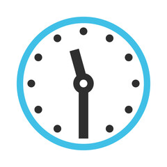 Clock Indicating 10:30 Clipart Illustration | Minimalistic Cartoon Style Timepiece Isolated on White Background