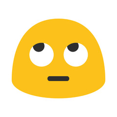 Skeptical Emoji Clipart Illustration | Cartoon Yellow Face with Upward Eyes Isolated on White Background