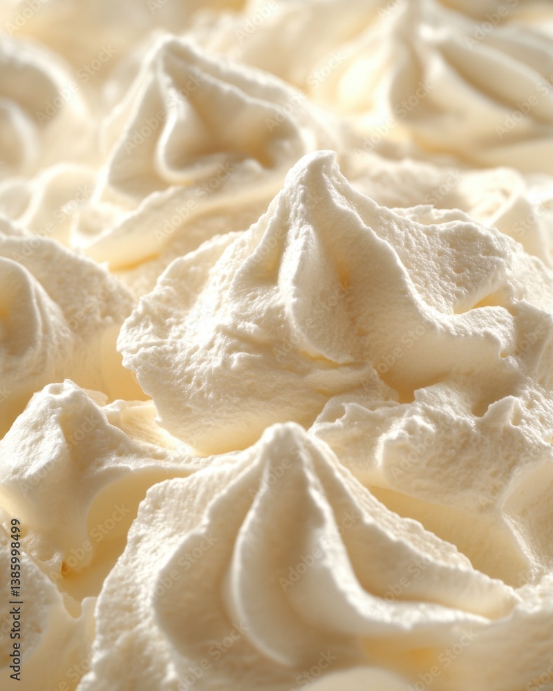 Poster delicate swirls of smooth whipped cream creating a dreamy texture and inviting visual appeal for des