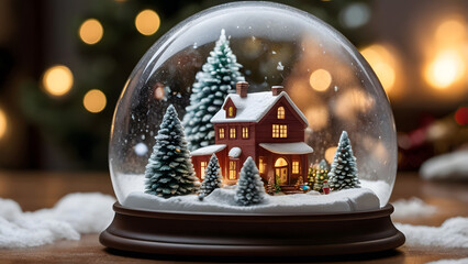 Enchanted Winter Snow Globe Scene