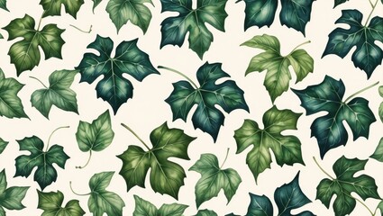 Detailed botanical leaf pattern
