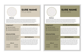 Clean Modern Resume and Cover Letter Layout Vector Template for Business Job Applications, Minimalist resume cv template, Resume design template, cv design, multipurpose resume design