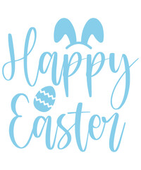 Happy Easter typography clip art design on plain white transparent isolated background for card, shirt, hoodie, sweatshirt, apparel, tag, mug, icon, poster or badge