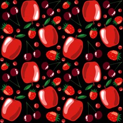 Seamless pattern with summer fruit