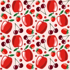 Seamless pattern with summer fruit