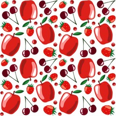 Seamless pattern with summer fruit