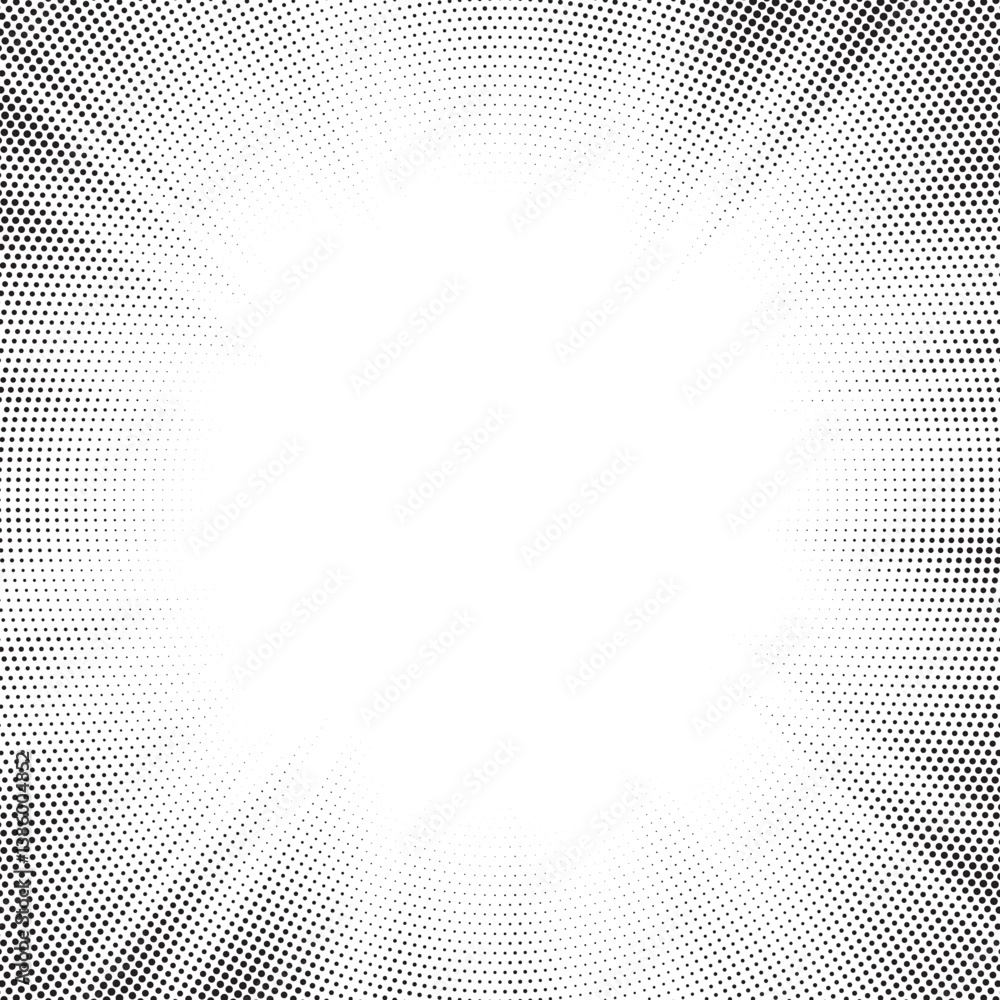 Aufkleber halftone gradient sun rays pattern. abstract halftone vector dots background. monochrome dots patter