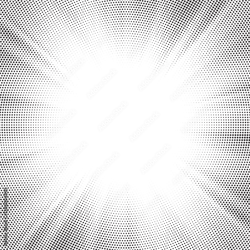 Aufkleber Halftone gradient sun rays pattern. Abstract halftone vector dots background. monochrome dots pattern. Vector background in comic book style with sunburst rays and halftone. Retro pop art design.
