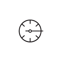 Simple Black and White Speedometer Icon.This is a simple, black and white vector graphic of a speedometer.