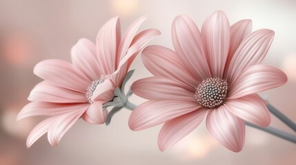 Fototapeta premium Serene Pink Flowers: A Delicate Bloom