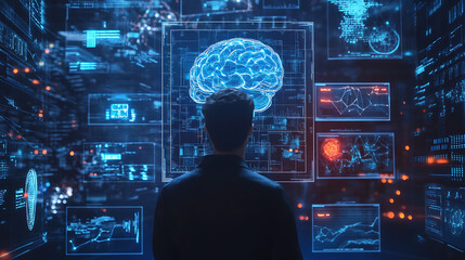 An AI powered system optimizing personalized learning materials by analyzing real time student progress and knowledge gaps, futuristic AI-driven education platform, Education technology style