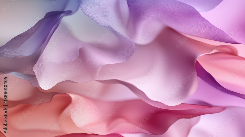 Aufkleber soft abstract floral background with translucent pastel petals and dreamy gradients, creating an eth