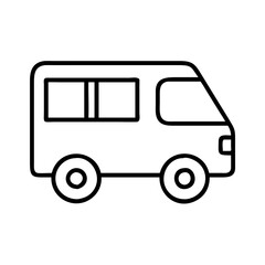 Outline drawing of a van vector illustration for transportation and vehicle design projects and graphics