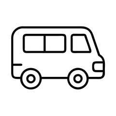 Outline drawing of a van vector illustration for transportation and vehicle design projects and more uses