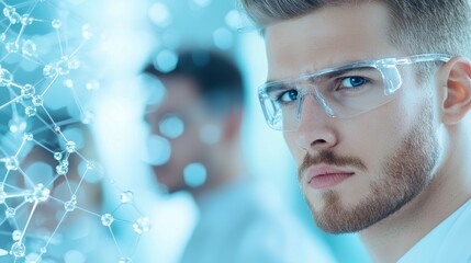 Indoor Scientists conducting experiments in a high tech industrial research laboratory.