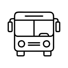 Front view of a public transport bus icon vector illustration for transportation design and graphics use