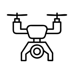Drone icon vector illustration for aerial photography and video recording technology concept design element