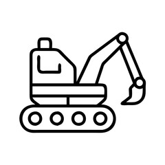 Excavator construction vehicle digger machine heavy equipment icon vector illustration design element