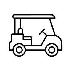 Isolated golf cart vector icon illustration for recreational vehicle and transportation design needs exactly
