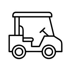 Golf cart vector icon illustration of a golf cart vehicle for transportation on the golf course