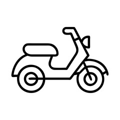 Outline scooter vector illustration for transportation and urban mobility design projects and scooter icon needs