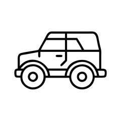 Outline drawing of a suv car vector illustration for transportation and automotive industry design projects