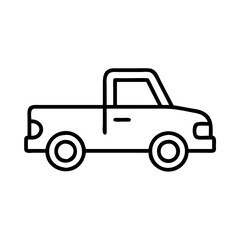 Outline pickup truck vector illustration for transportation and automotive industry design projects online use
