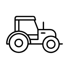 Agricultural tractor outline vector icon for farming machinery and rural transport equipment design element