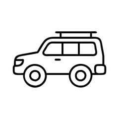 Outline suv car vector illustration for transportation design and automotive industry concepts and graphics
