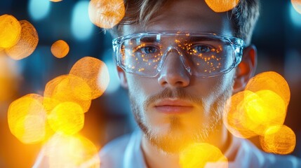 Gasoline Scientist in a laboratory testing gasoline samples for quality and efficiency standards.