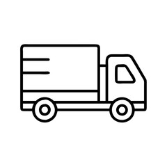 Delivery truck vector icon for shipping and transportation services logistics and moving company design 