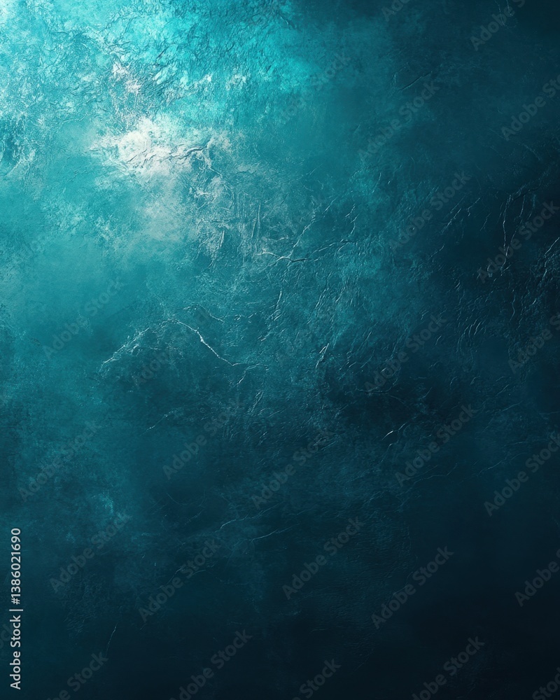 Poster abstract teal texture with subtle cracks and light reflection creates a dramatic and artistic backgr