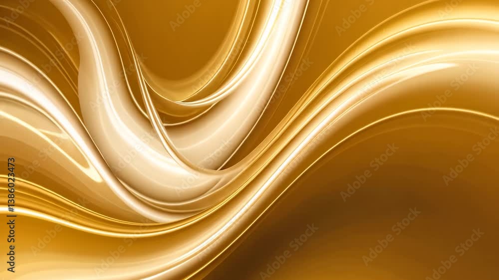 Poster golden abstract background with wavy lines and smooth gradients perfect for modern designs