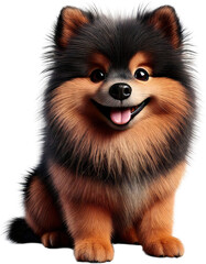 Obraz premium perro, pomerania, cachorro, spitz, mascota, aislada, blanco, cuca, animal, café, retrato, engendrar,