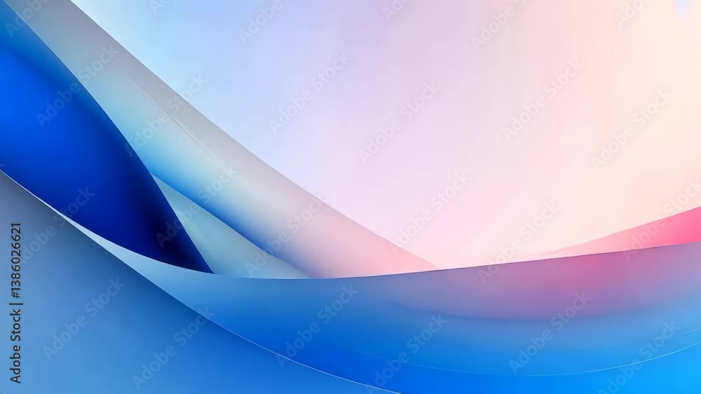Poster abstract blue wave background with soft pastel gradient and dynamic curves minimalist elegant design