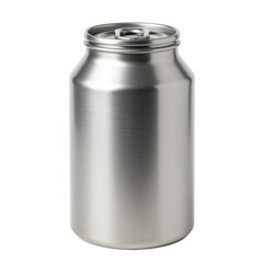 Reusable Brushed Metal Beverage Can with Lid.