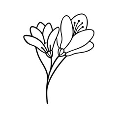 delphinium flower icon, delphinium flower line art - simple line art of delphinium flower, perfect for delphinium flower logos and icons