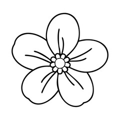 forget me not flower icon, forget me not flower line art - simple line art of forget me not flower, perfect for forget me not flower logos and icons