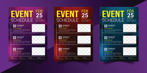Nonprofit Event, Sponsorship Levels, Fundraising Flyers design layout concept template, Technical Data Sheet layout template. Product Catalogue & modern Event Schedule conference design template 