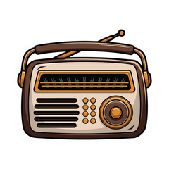 retro radio isolated on white