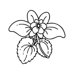 lamium deadnettle flower icon, lamium deadnettle flower line art - simple line art of lamium deadnettle flower, perfect for lamium deadnettle flower logos and icons