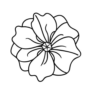 recommend clip art: petunia flower icon, petunia flower line art - simple line art of petunia flower, perfect for petunia flower logos and icons