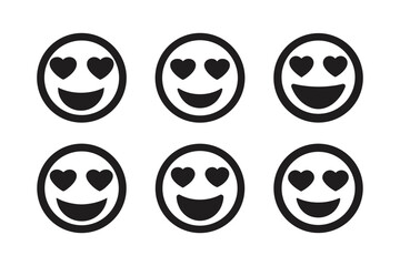 heart eyes emoji face vector art silhouette