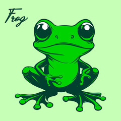 Cute Frog Mascot Character Vector Illustration for Branding and Stickers